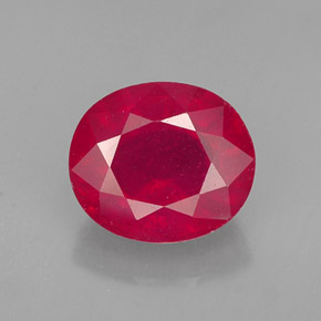 1,86 ctw natürlicher roter Rubin, Oval Schliff, SI