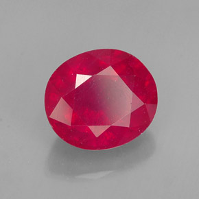 1,86 ctw natürlicher roter Rubin, Oval Schliff, SI