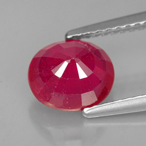 1,86 ctw natürlicher roter Rubin, Oval Schliff, SI