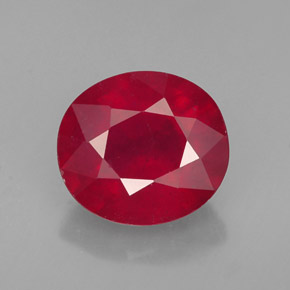 1,94 ctw natürlicher roter Rubin, Oval Schliff, SI