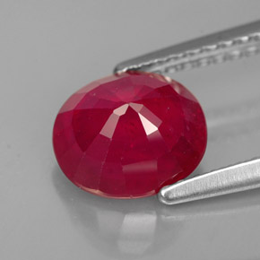 1,94 ctw natürlicher roter Rubin, Oval Schliff, SI