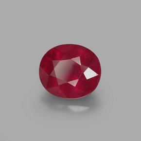1,87 ctw natürlicher roter Rubin, Oval Schliff, SI