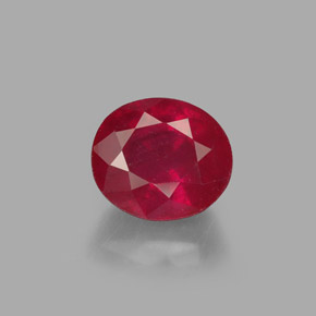 1,95 ctw natürlicher roter Rubin, Oval Schliff, SI