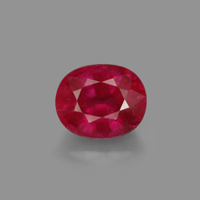 1,96 ctw natürlicher roter Rubin, Oval Schliff, SI