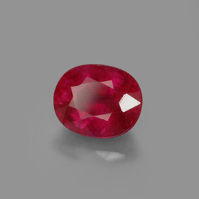 1,96 ctw natürlicher roter Rubin, Oval Schliff, SI