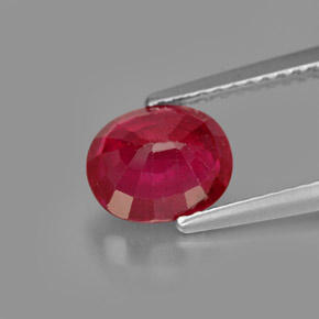 1,96 ctw natürlicher roter Rubin, Oval Schliff, SI