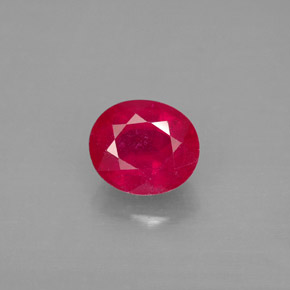 1,91 ctw natürlicher roter Rubin, Oval Schliff, SI