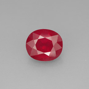 1,91 ctw natürlicher roter Rubin, Oval Schliff, SI
