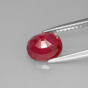 1,91 ctw natürlicher roter Rubin, Oval Schliff, SI