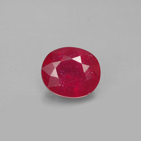 1,90 ctw natürlicher roter Rubin, Oval Schliff, SI