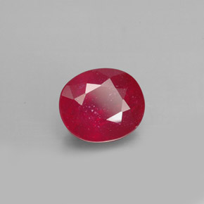 1,90 ctw natürlicher roter Rubin, Oval Schliff, SI
