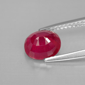 1,90 ctw natürlicher roter Rubin, Oval Schliff, SI