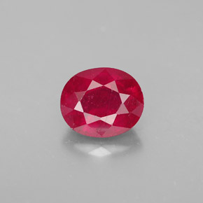 1,70 ctw natürlicher roter Rubin, Oval Schliff, SI