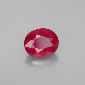 1,70 ctw natürlicher roter Rubin, Oval Schliff, SI