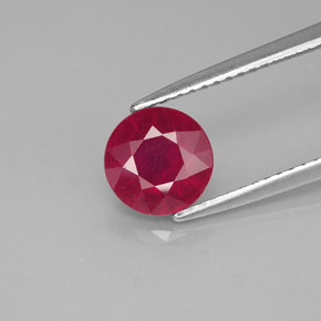 1,95 ctw natürlicher roter Rubin, Rundschliff, SI