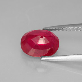 2,37 ctw natürlicher roter Rubin, Oval Schliff, VS-SI