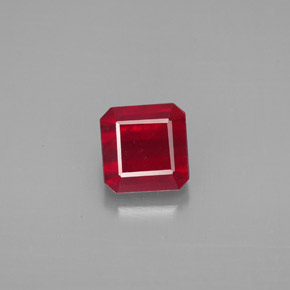 1,88 ctw natürlicher roter Rubin, Smaragdschliff, SI