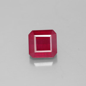 1,93 ctw natürlicher roter Rubin, Smaragdschliff, SI