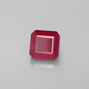 1,93 ctw natürlicher roter Rubin, Smaragdschliff, SI