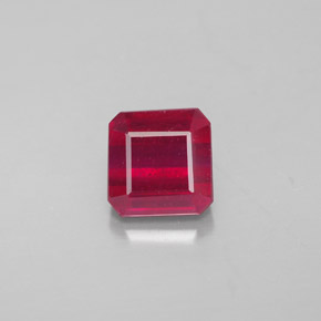 1,88 ctw natürlicher roter Rubin, Smaragdschliff, SI