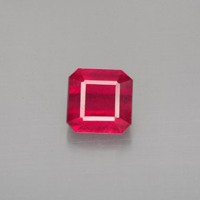 1,63 ctw natürlicher roter Rubin, Smaragdschliff, SI