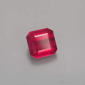 1,63 ctw natürlicher roter Rubin, Smaragdschliff, SI