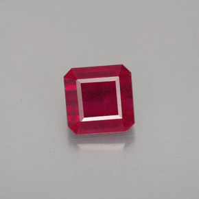 1,72 ctw natürlicher roter Rubin, Smaragdschliff, SI