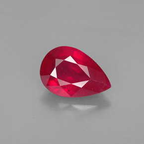 4,60 ctw natürlicher roter Rubin, Birnenform, SI