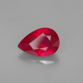 4,60 ctw natürlicher roter Rubin, Birnenform, SI
