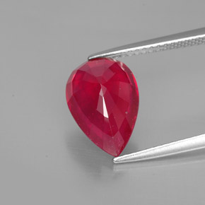 4,60 ctw natürlicher roter Rubin, Birnenform, SI