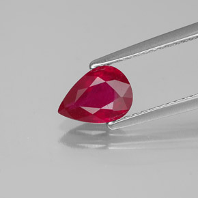 1,07 ctw natürlicher roter Rubin, Birnenform, SI