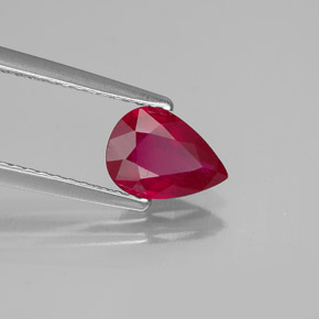 1,07 ctw natürlicher roter Rubin, Birnenform, SI