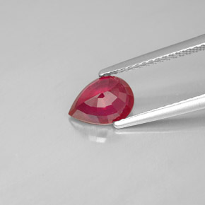 1,44 ctw natürlicher roter Rubin, Birnenform, SI