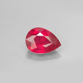 1,67 ctw natürlicher roter Rubin, Birnenform, SI