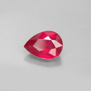 1,67 ctw natürlicher roter Rubin, Birnenform, SI