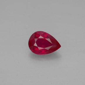 1,45 ctw natürlicher roter Rubin, Birnenform, VS-SI