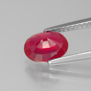 1,47 ctw natürlicher roter Rubin, Oval Schliff, SI