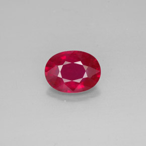 1,66 ctw natürlicher roter Rubin, Oval Schliff, SI