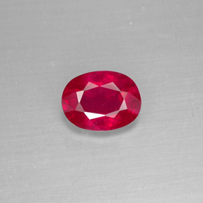 1,62 ctw natürlicher roter Rubin, Oval Schliff, SI