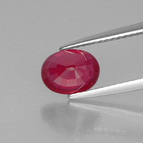 1,70 ctw natürlicher roter Rubin, Oval Schliff, SI
