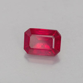 1,30 ctw natürlicher roter Rubin, Smaragdschliff, VS-SI