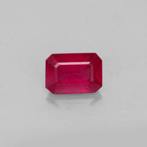 1,37 ctw natürlicher roter Rubin, Smaragdschliff, VS-SI