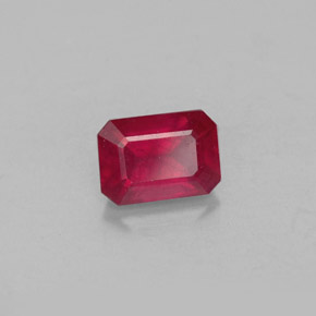 1,37 ctw natürlicher roter Rubin, Smaragdschliff, VS-SI