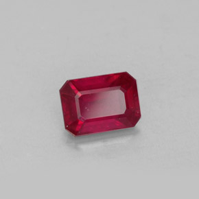 1,40 ctw natürlicher roter Rubin, Smaragdschliff, SI