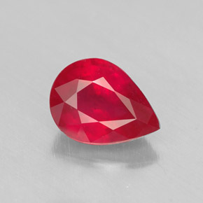 1,36 ctw natürlicher roter Rubin, Birnenform, SI