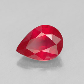 1,36 ctw natürlicher roter Rubin, Birnenform, SI