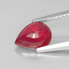 1,36 ctw natürlicher roter Rubin, Birnenform, SI