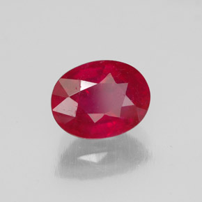 1,85 ctw natürlicher roter Rubin, Oval Schliff, SI