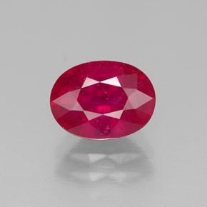 1,88 ctw natürlicher roter Rubin, Oval Schliff, SI
