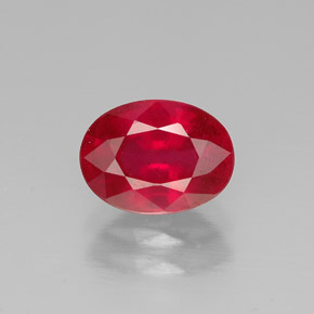 1,62 ctw natürlicher roter Rubin, Oval Schliff, SI